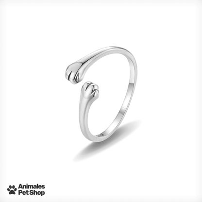Anel Ajustável em Prata Esterlina S925 Abraço de Gato™