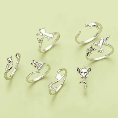 Anel Ajustável em Prata Esterlina S925 Encanto Animal™