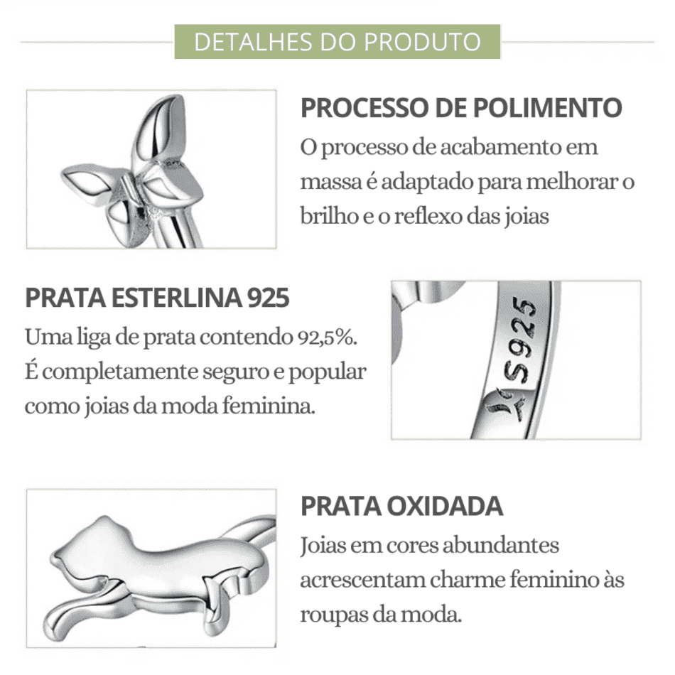 Anel Ajustável em Prata Esterlina S925 Encanto Animal™