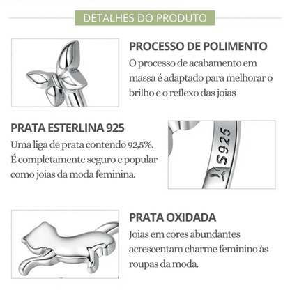 Anel Ajustável em Prata Esterlina S925 Encanto Animal™